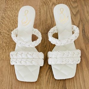 Sam Edelman heeled mules, never worn. White size 9